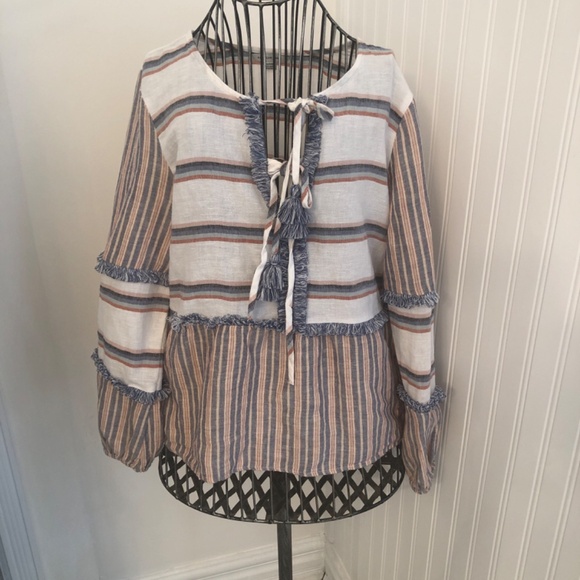 NWOT American Eagle Cotton/Linen Boho Festival Top - Picture 2 of 5